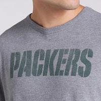 T-shirt tri-blend gris chiné Fanatics pour homme, des Packers de Green Bay, avec passe Rush