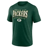 Men's Fanatics Heather Green Bay Packers Divided Warp Tri-Blend T-Shirt