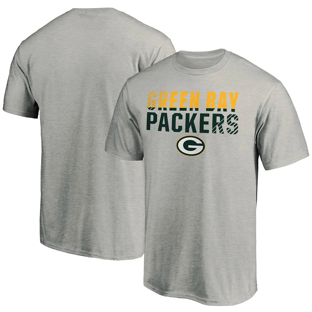 Men's Fanatics Heathered Gray Green Bay Packers Fade Out T-Shirt