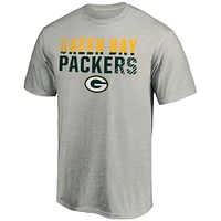 Men's Fanatics Heathered Gray Green Bay Packers Fade Out T-Shirt