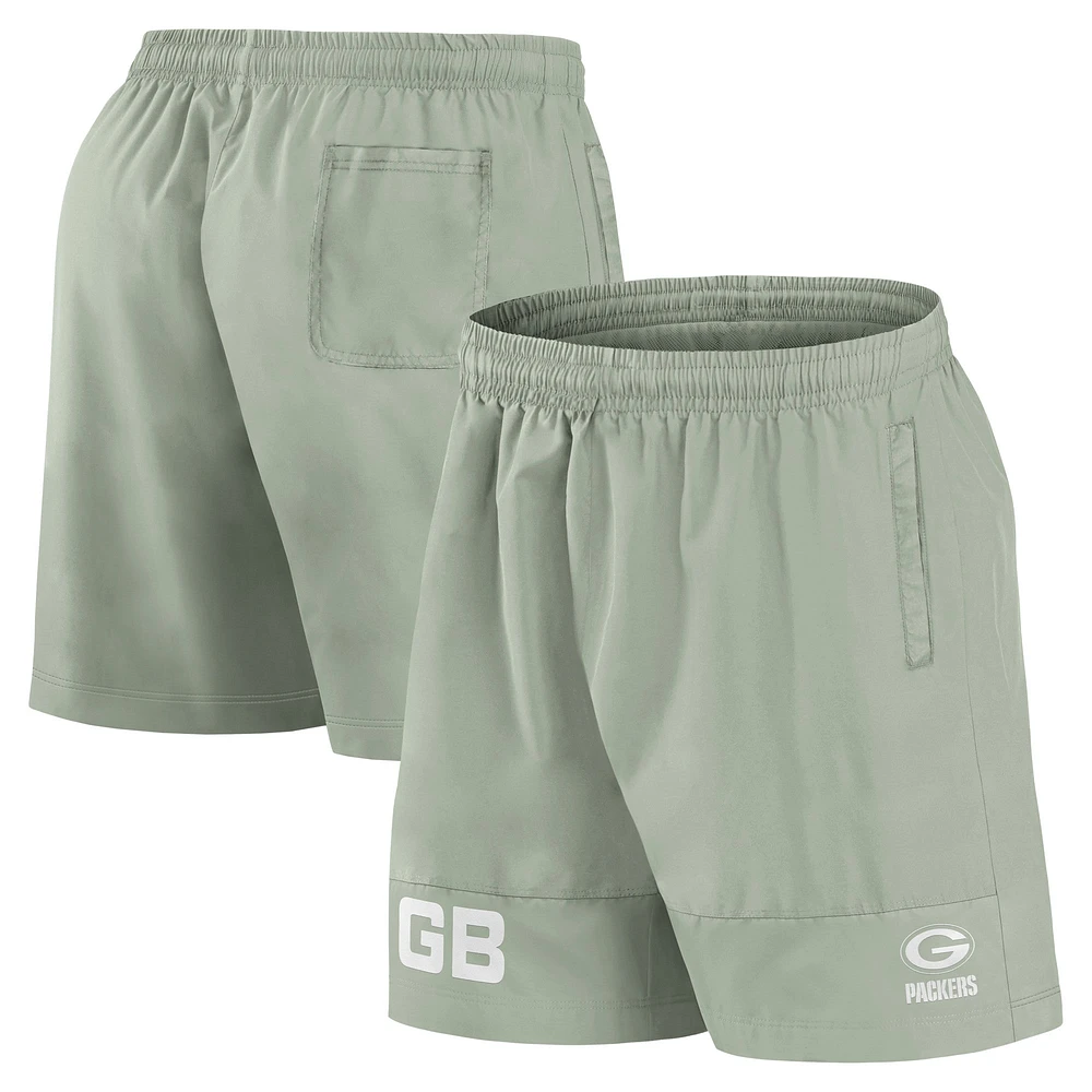 Short Fanatics vert clair Green Bay Packers Elements pour hommes