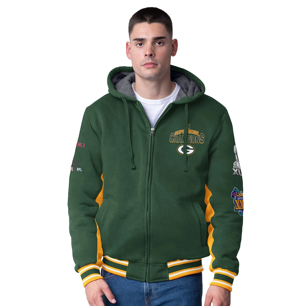 Veste à capuche zippée commémorative Green Bay Packers No Huddle G-III Extreme pour homme