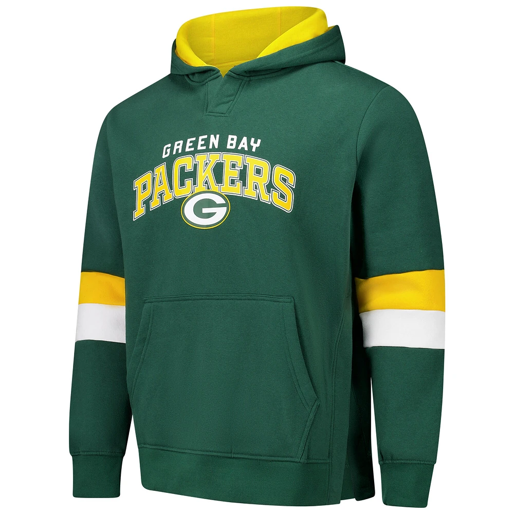 Sweat à capuche adaptatif G-III Sports by Carl Banks pour homme, vert/or, Green Bay Packers Faceoff