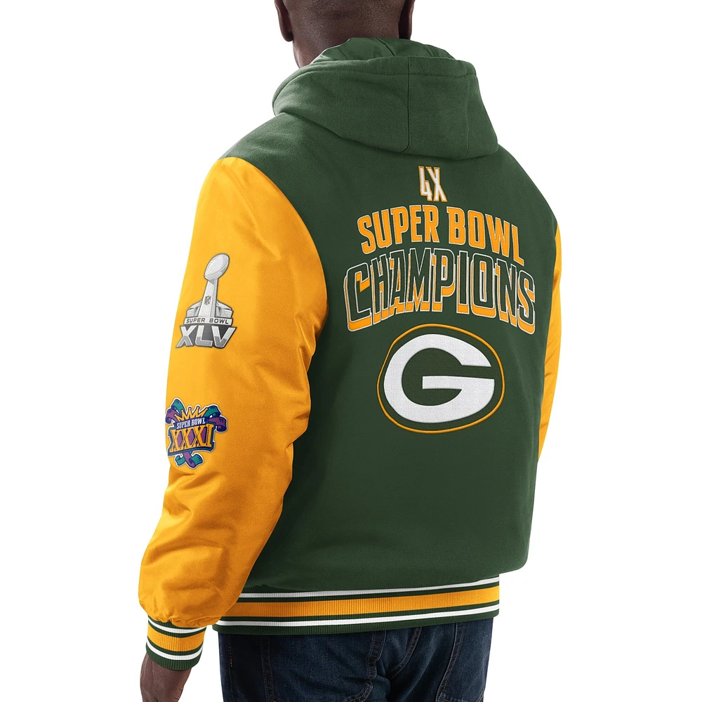 Sweat à capuche entièrement zippé G-III Sports by Carl Banks pour hommes, vert/or, Green Bay Packers Player Option