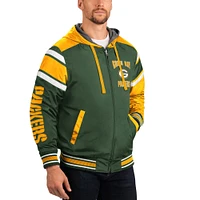 Men's G-III Sports by Carl Banks Green/Gray Green Bay Packers Extreme Full Back Reversible Hoodie Full-Zip Jacket