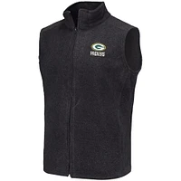 Débardeur entièrement zippé pour homme Green Bay Packers Houston Fleece Team gris