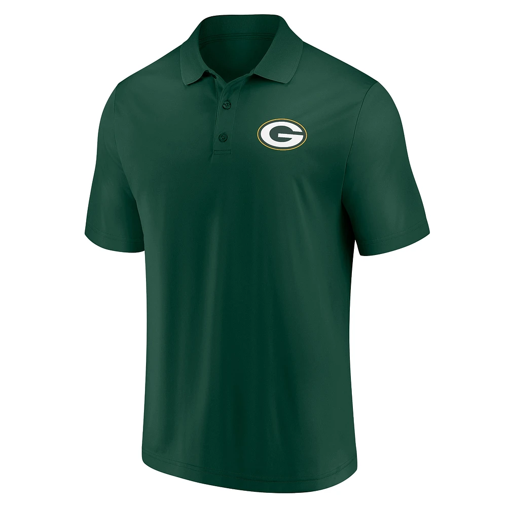 Lot de deux polos duels vert/doré pour homme des Green Bay Packers