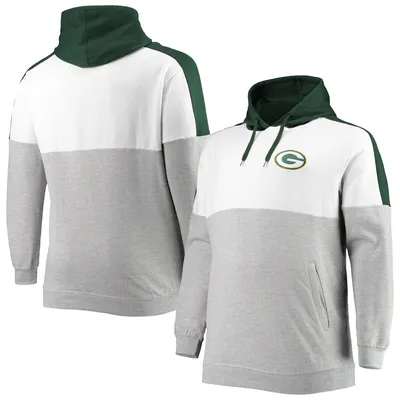 Green Bay Packers Big & Tall Team Logo Pullover Hoodie - Green/Heathered Gray