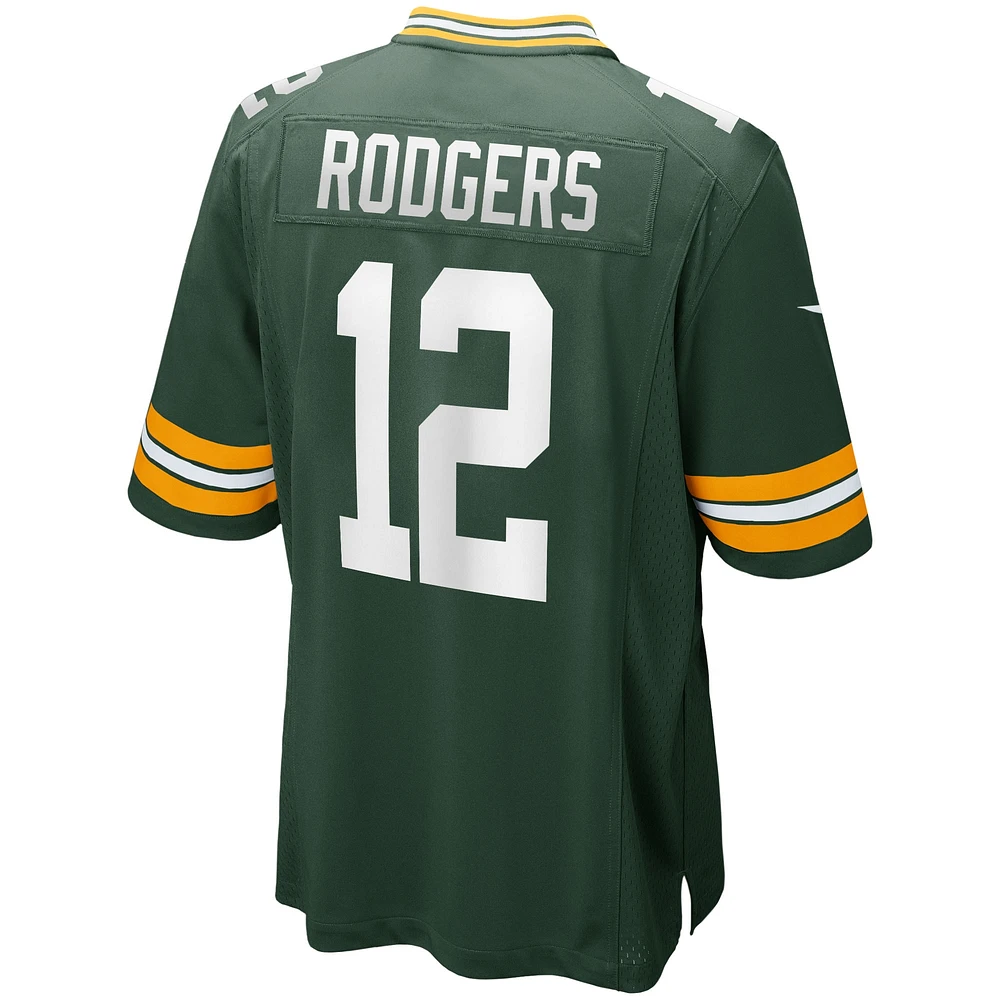 Maillot de joueur match vert Nike pour hommes des Packers Green Bay Aaron Rodgers