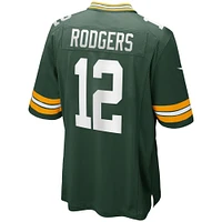 Maillot de joueur match vert Nike pour hommes des Packers Green Bay Aaron Rodgers