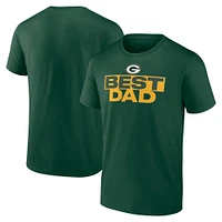 T-shirt vert pour homme « Meilleur papa » des Green Bay Packers