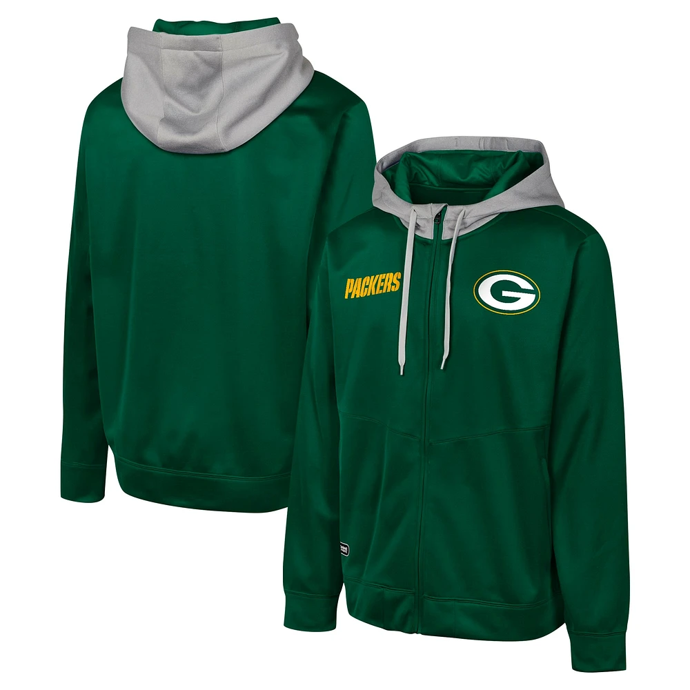 Men's Green Bay Packers Replay Fashion Graphic Full-Zip Hoodie Jacket