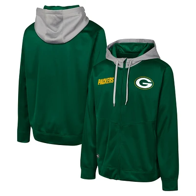 Veste à capuche entièrement zippée Replay Fashion Graphic pour hommes, vert Green Bay Packers