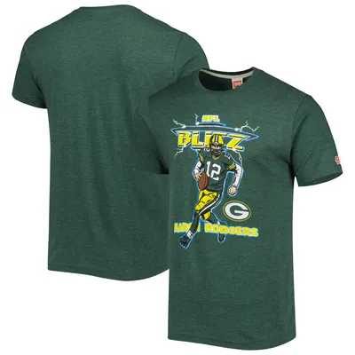 Aaron Rodgers Green Bay Packers Homage NFL Blitz Player Tri-Blend T-Shirt - Heathered