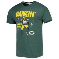 Men's Homage Donald Driver Heathered Green Bay Packers Caricature Retired Player Tri-Blend T-Shirt