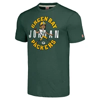 T-shirt à trois mélanges hommage Jordan Love Green pour hommes, joueur de caricature des Bay Packers