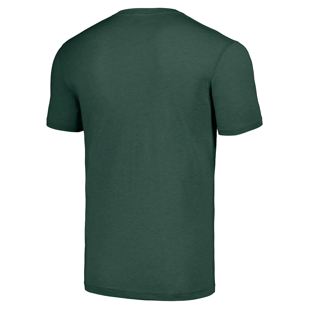 T-shirt à trois mélanges hommage Jordan Love Green pour hommes, joueur de caricature des Bay Packers