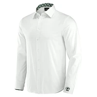 Chemise boutonnée à manches longues pour homme J. Palmer White Green Bay Packers Man-In-Motion