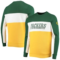 Sweat-shirt à blocs de couleurs pour hommes Junk Food vert/or Green Bay Packers