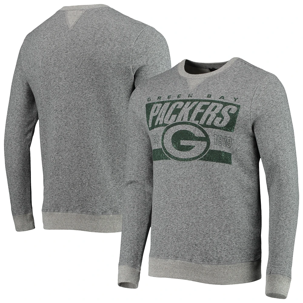 Men's Junk Food Heathered Charcoal Green Bay Packers Team Marled Pullover Sweatshirt