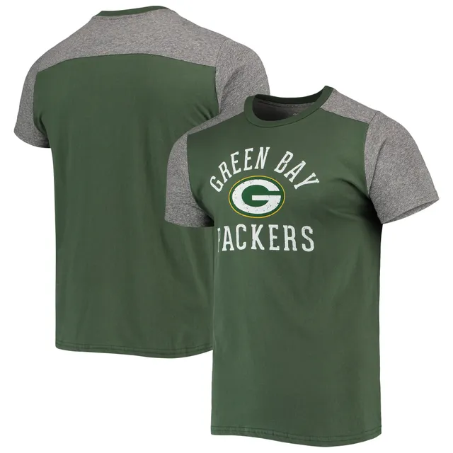 Majestic Threads Green Bay Packers Tri-Blend Pocket T-Shirt - Heathered Green - Green