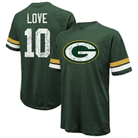 T-shirt oversize pour homme Majestic Threads Jordan Love Green Bay Packers avec nom et numéro