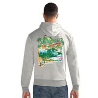 Men's Margaritaville  Gray Green Bay Packers Time Flies Garment Dyed Pullover Hoodie