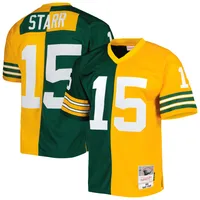 Maillot réplique Mitchell & Ness Bart Starr vert/or Green Bay Packers 1969 Split Legacy pour hommes