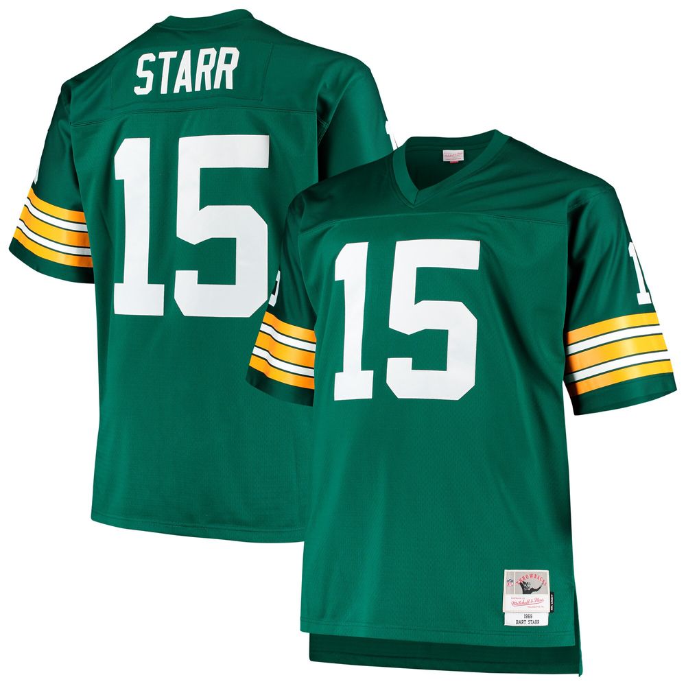 Men's Mitchell & Ness Bart Starr Green Bay Packers Big Tall 1968 Retired Player Replica Jersey