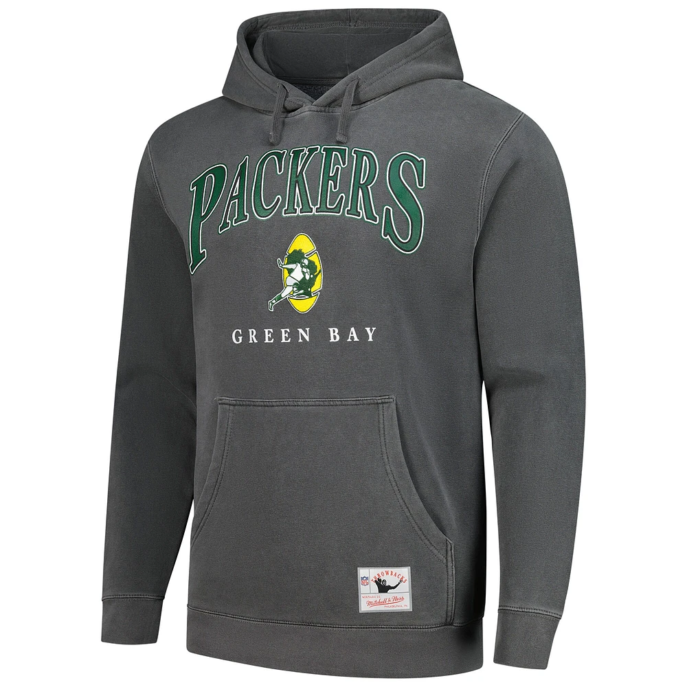 Sweat à capuche noir Mitchell & Ness pour homme avec logo Green Bay Packers