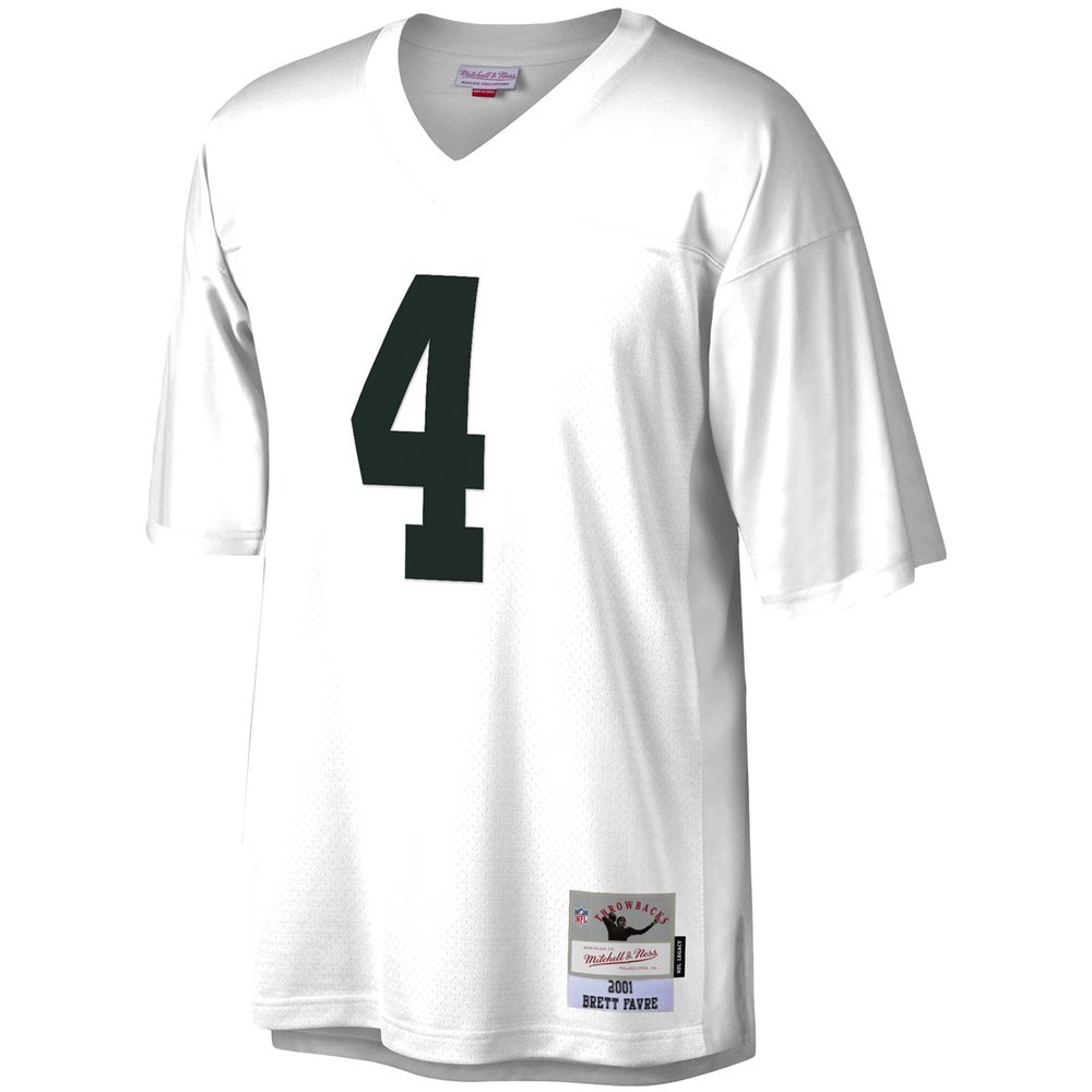 Men's Mitchell & Ness Brett Favre White Green Bay Packers Retired Player - Replica Jersey