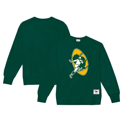 Men's Mitchell & Ness Dark Green Bay Packers Basic Fleece Pullover Sweatshirt