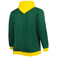 Men's Mitchell & Ness Green/Gold Green Bay Packers Big Tall Face Pullover Hoodie