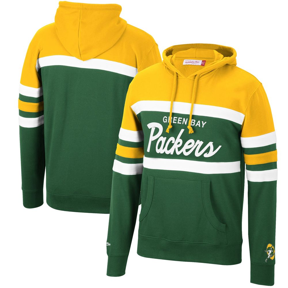 Men's Mitchell & Ness Green/Gold Green Bay Packers Head Coach Pullover - Hoodie