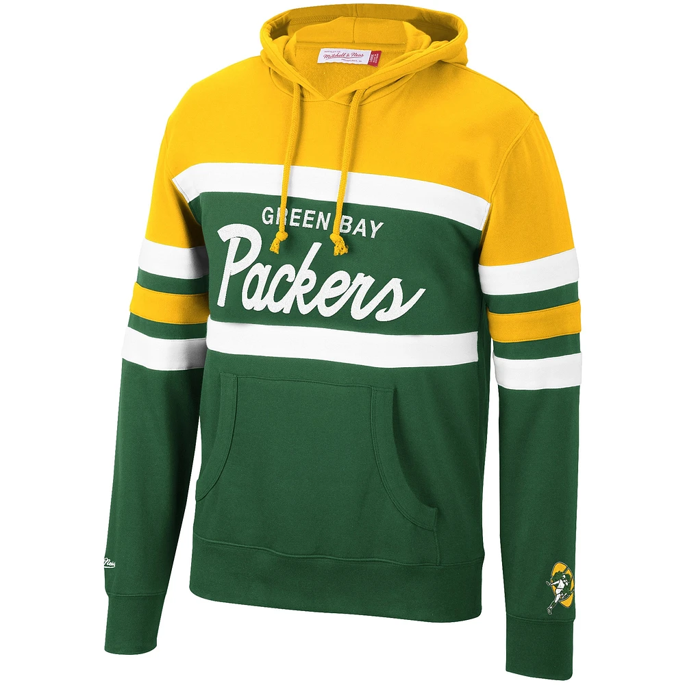 Men's Mitchell & Ness Green/Gold Green Bay Packers Head Coach Pullover - Hoodie