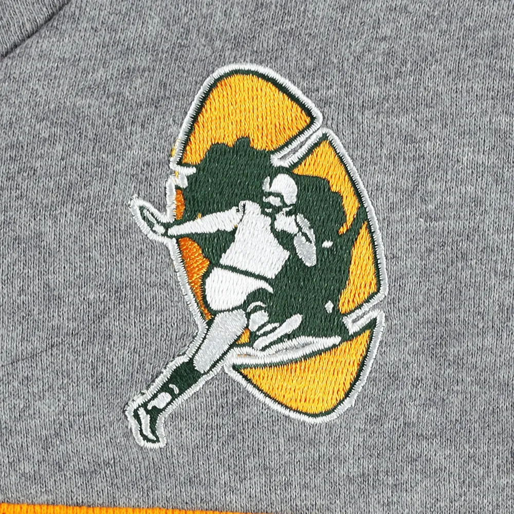 Mitchell & Ness Men's Mitchell & Ness Green/Heathered Gray Green Bay Packers  Head Coach Pullover Hoodie