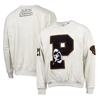 Sweat-shirt surdimensionné universitaire Mitchell & Ness Oatmeal Green Bay Packers pour hommes