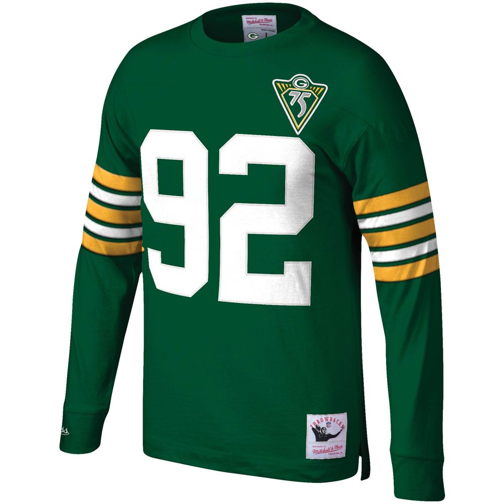 Men's Mitchell & Ness Reggie White Green Bay Packers Throwback Retired Player Name Number Long Sleeve Top