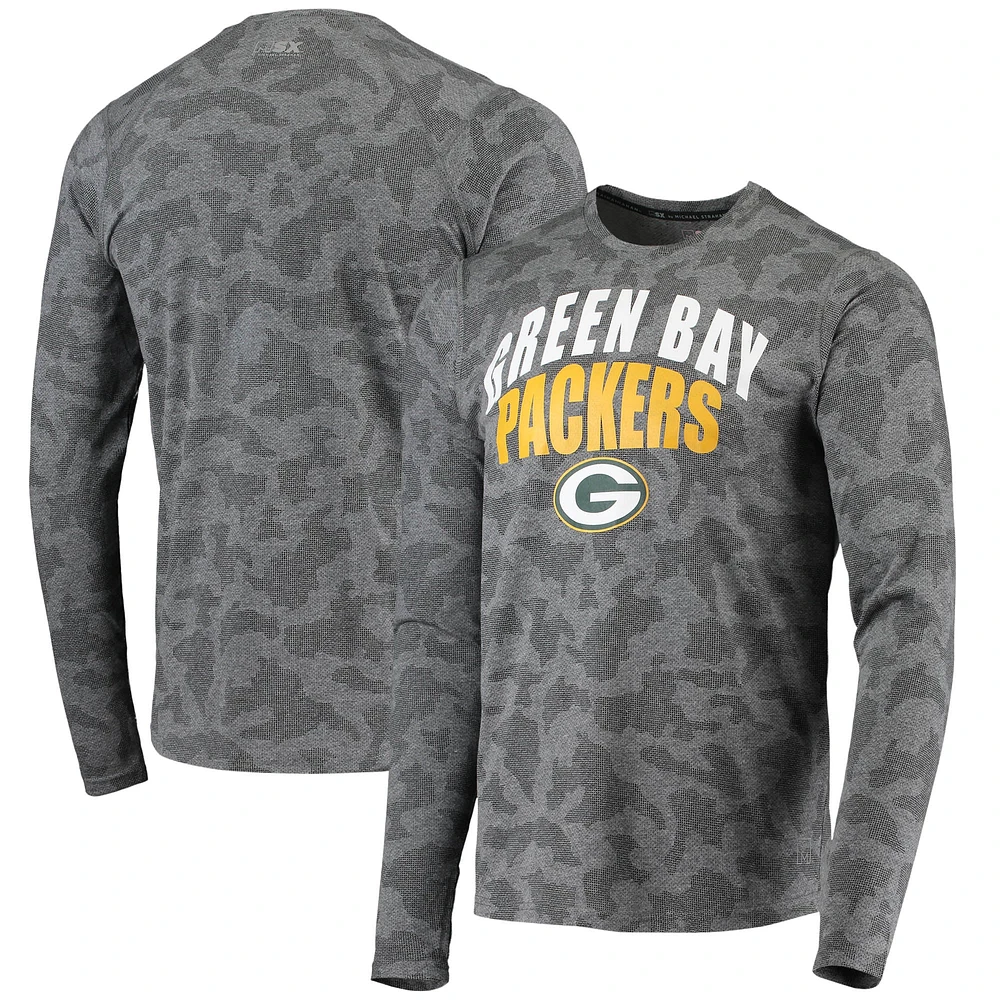 T-shirt à manches longues MSX by Michael Strahan pour homme, noir, camouflage Green Bay Packers