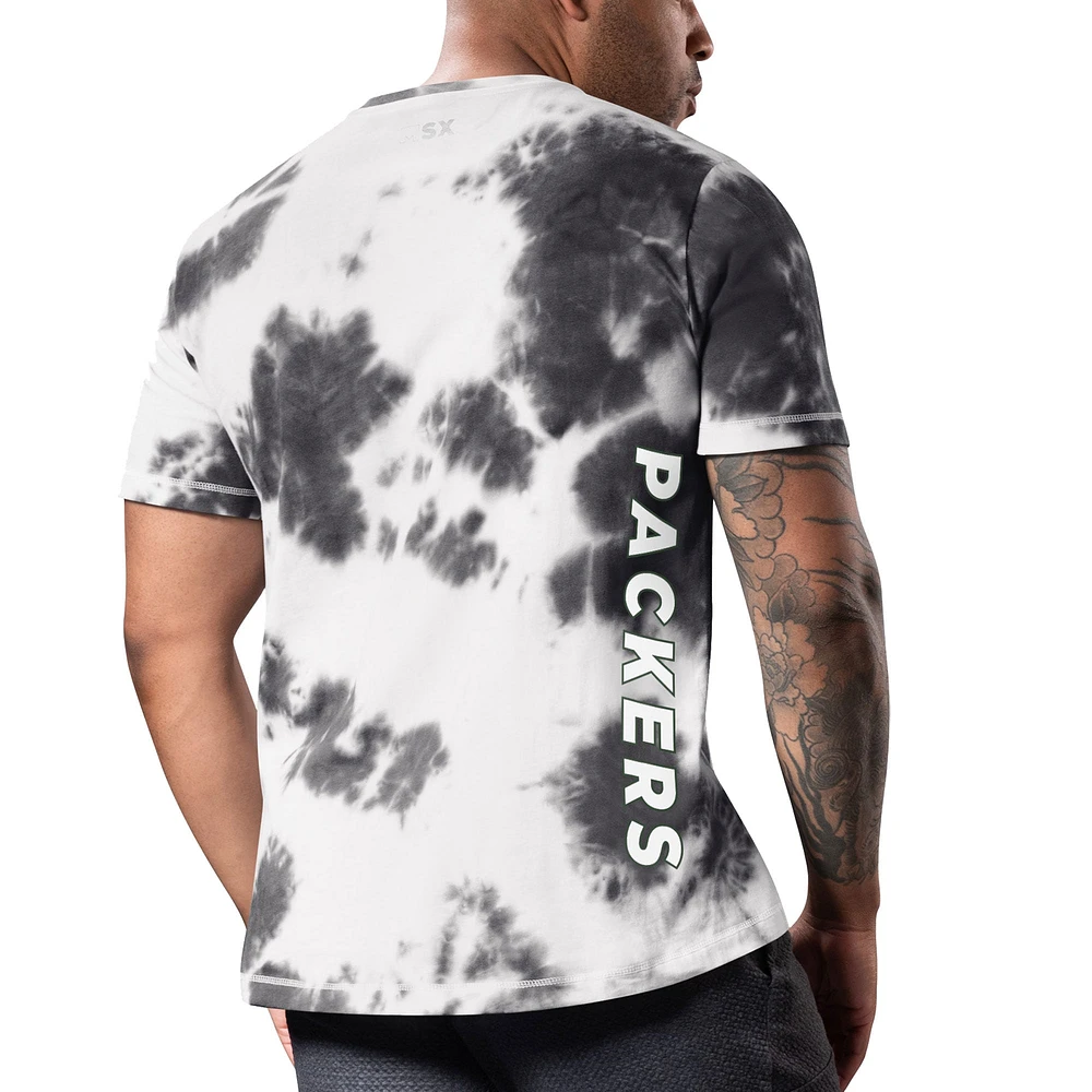 T-shirt MSX by Michael Strahan noir pour homme Green Bay Packers Freestyle Tie-Dye