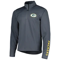 Sweat à capuche demi-glissière MSX by Michael Strahan Charcoal Green Bay Packers pour homme