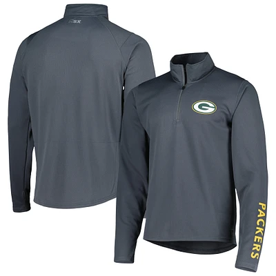 Men's MSX by Michael Strahan Charcoal Green Bay Packers Half-Zip Hoodie