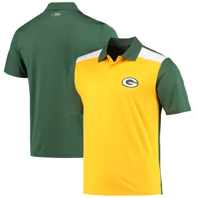 Green Bay Packers MSX by Michael Strahan Challenge Color Block Performance Polo - Gold/Green