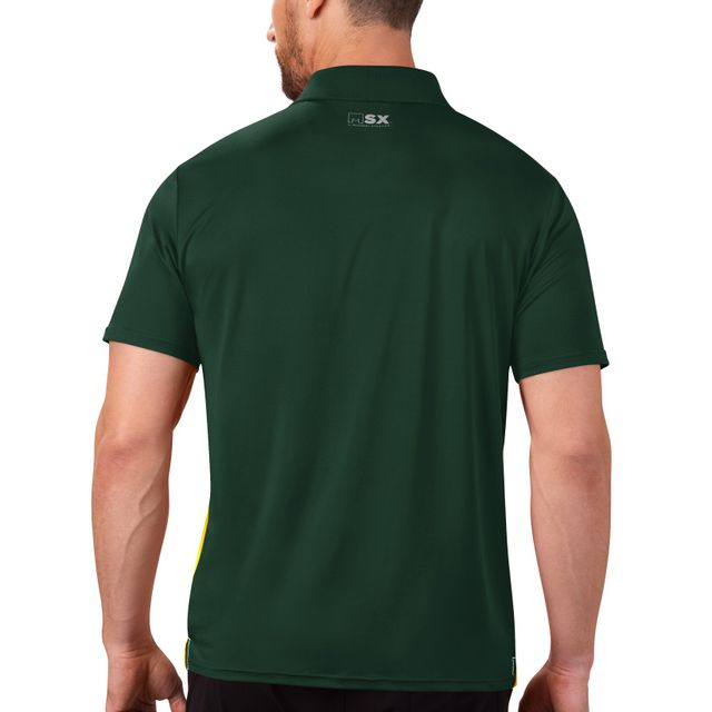 Green Bay Packers MSX by Michael Strahan Challenge Color Block Performance  Polo - Gold/Green