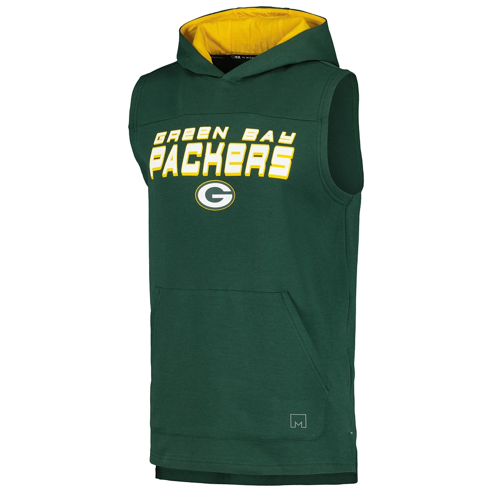 T-shirt à capuche sans manches pour hommes MSX par Michael Strahan Green Bay Packers Captain