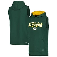 T-shirt à capuche sans manches pour hommes MSX par Michael Strahan Green Bay Packers Captain