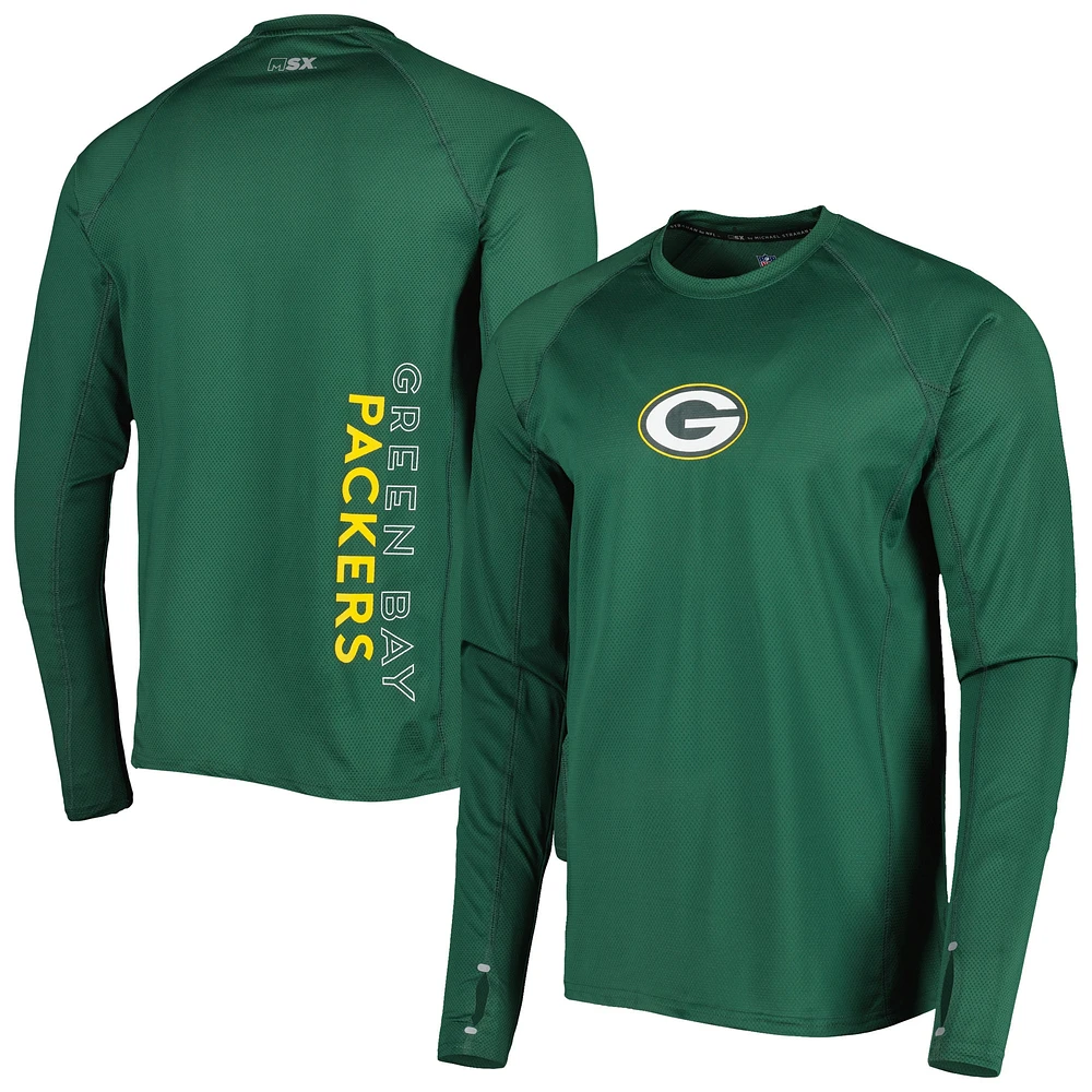 T-shirt à manches longues raglan MSX by Michael Strahan Green Bay Packers pour homme