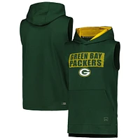 Men's MSX by Michael Strahan Green Bay Packers Marathon Sleeveless Pullover Hoodie