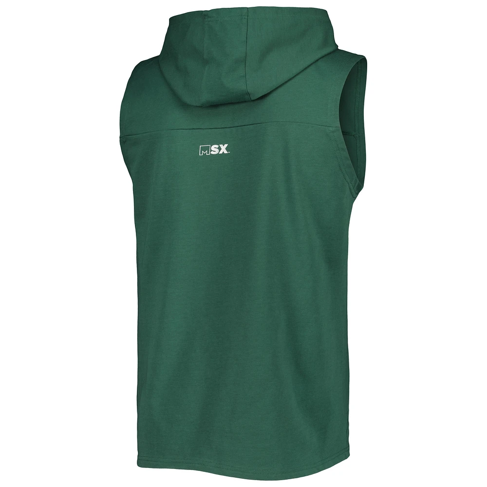 Men's MSX by Michael Strahan Green Bay Packers Relay Sleeveless Pullover Hoodie