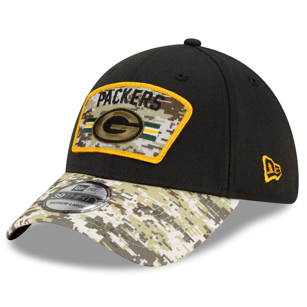 Men's New Era Black/Camo Green Bay Packers 2021 Salute To Service